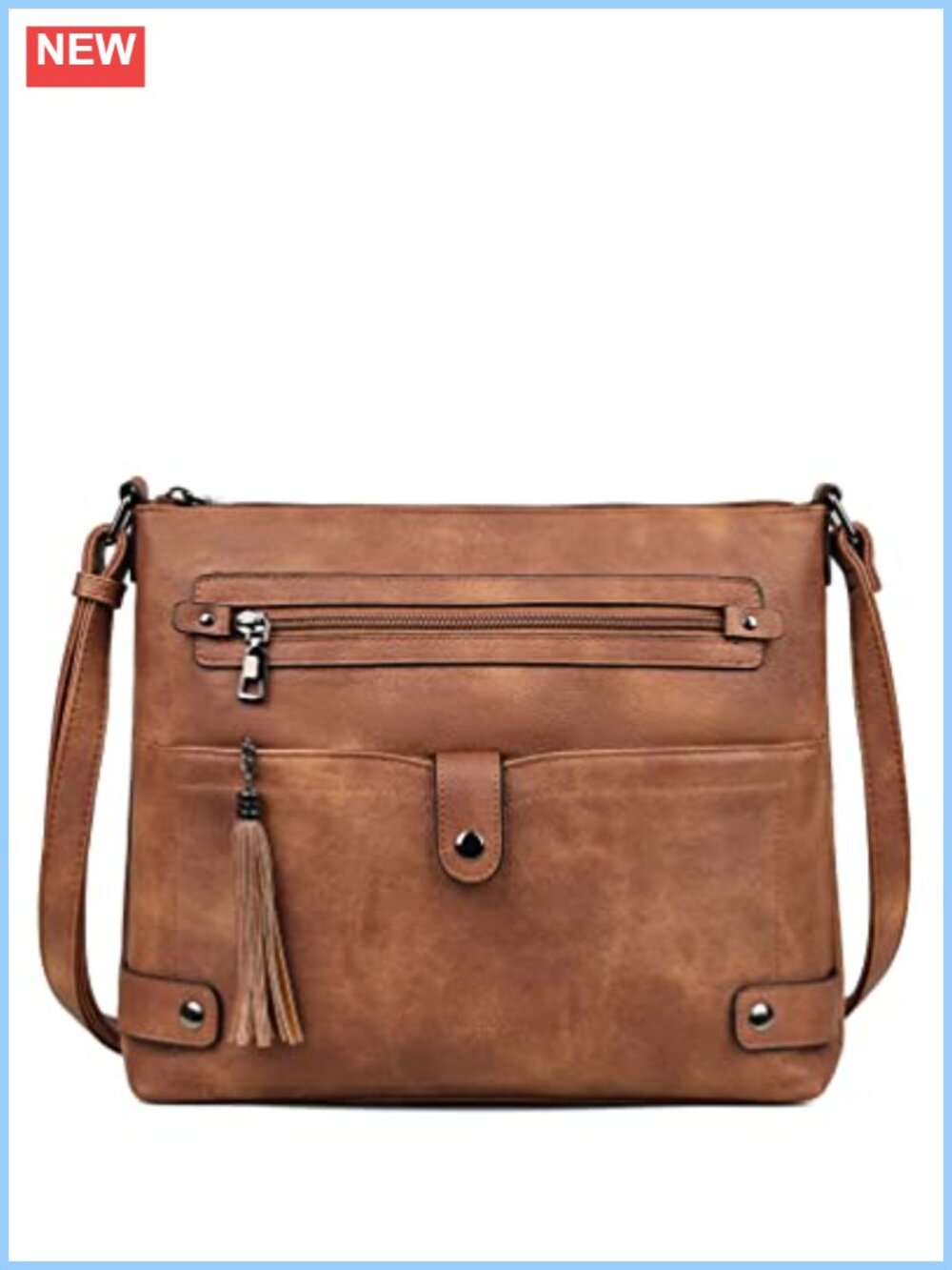 Faux Leather Crossbody Bag Waterproof Large Purse